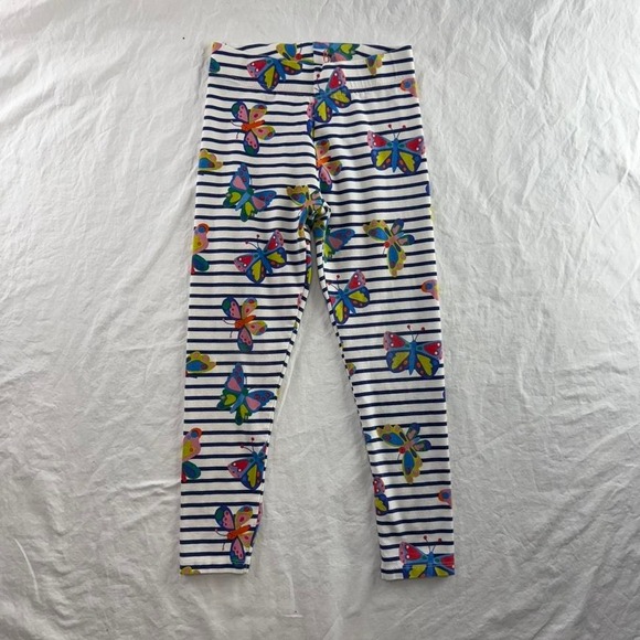 Boden Other - Boden Girls White Striped Butterfly Leggings Sz 7-8Y